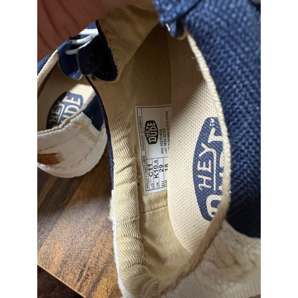 Hey Dude Wally Toddler Shoes Navy Blue Slip On Loafers Size C11 Little Kids 11 - Picture 6 of 6